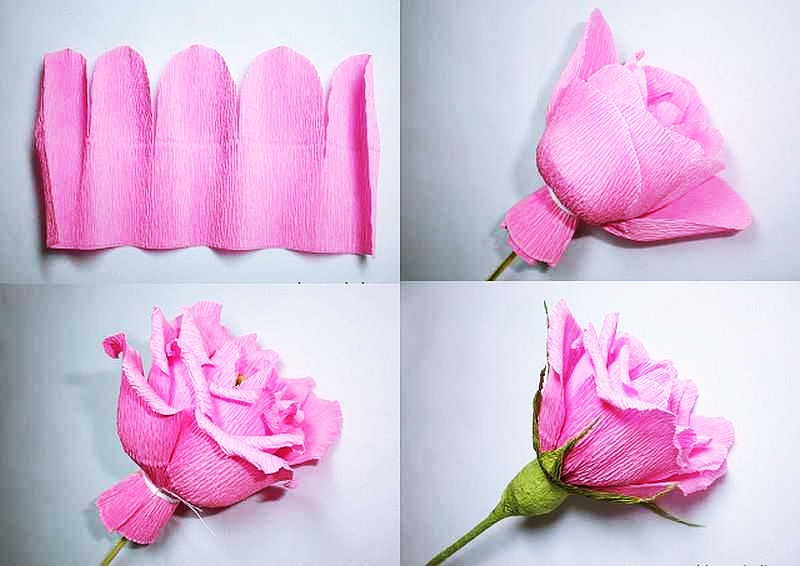 Цветы из гофрированной бумаги своими руками: как сделать с фото и видео