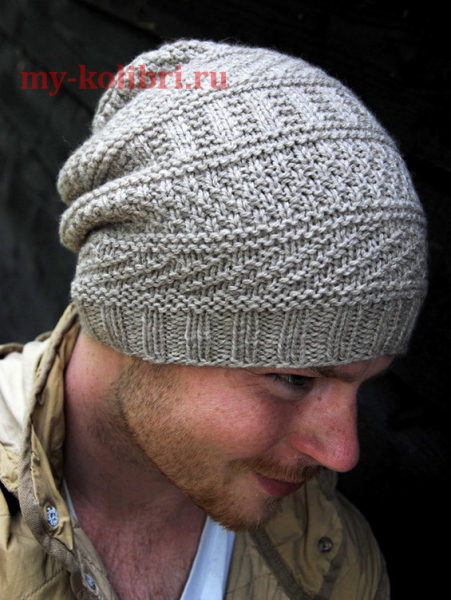 Схема мужской шапки спицами: вязаная шапка-ушанка для мужчины с фото и видео