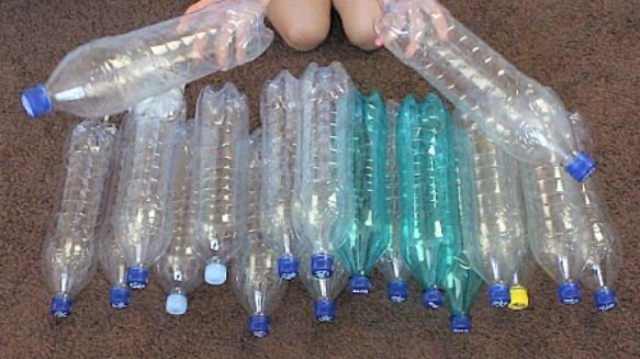 Пуф из пластиковых бутылок своими руками