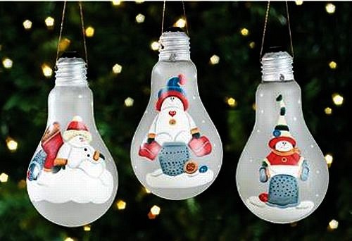 Игрушки из лампочек на Новый год своими руками на елку с фото