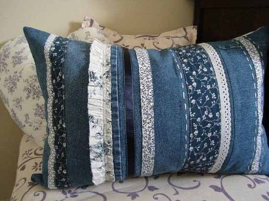 Подушки из старых джинсов: от простых до оригинальных