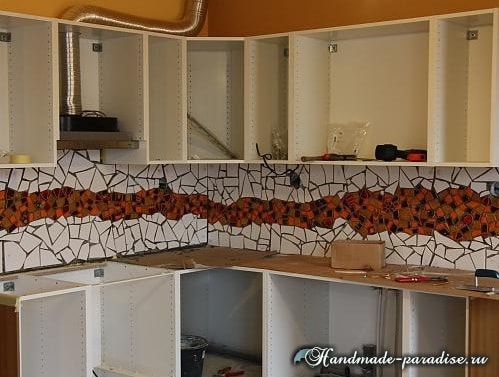 Кухонный фартук из мозаики своими руками