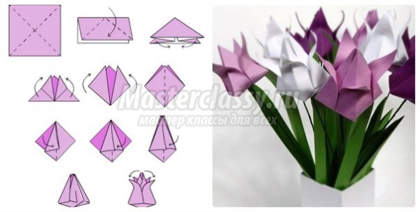 Цветок-оригами из бумаги: пошаговая инструкция для начинающих
