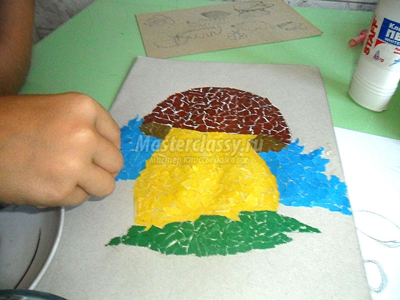 Мозаика из бумаги своими руками на картоне для детей