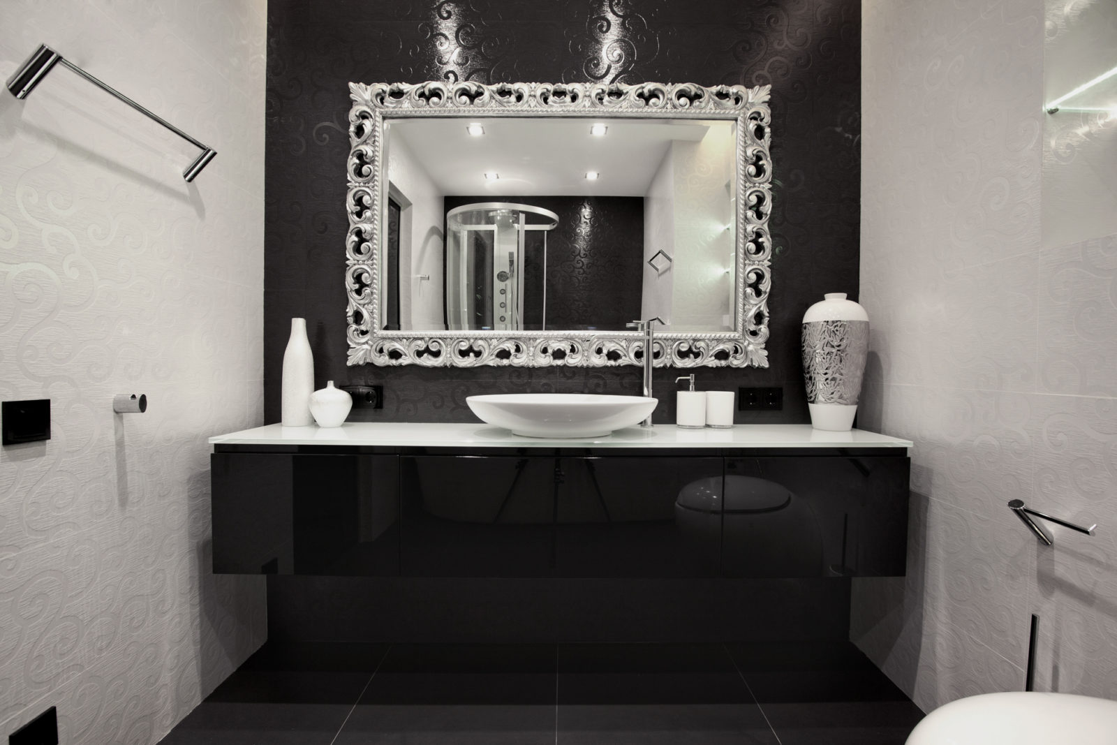 Дизайн Черно Белого Туалета Фото