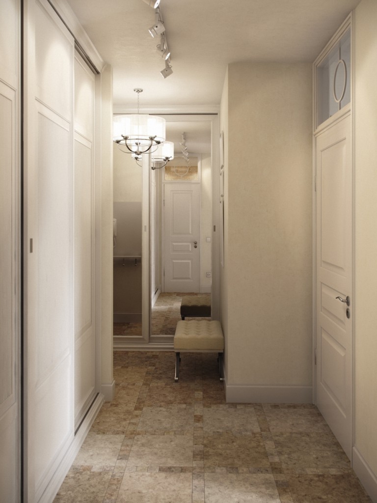 дизайн длинного коридора в трехкомнатной квартире 