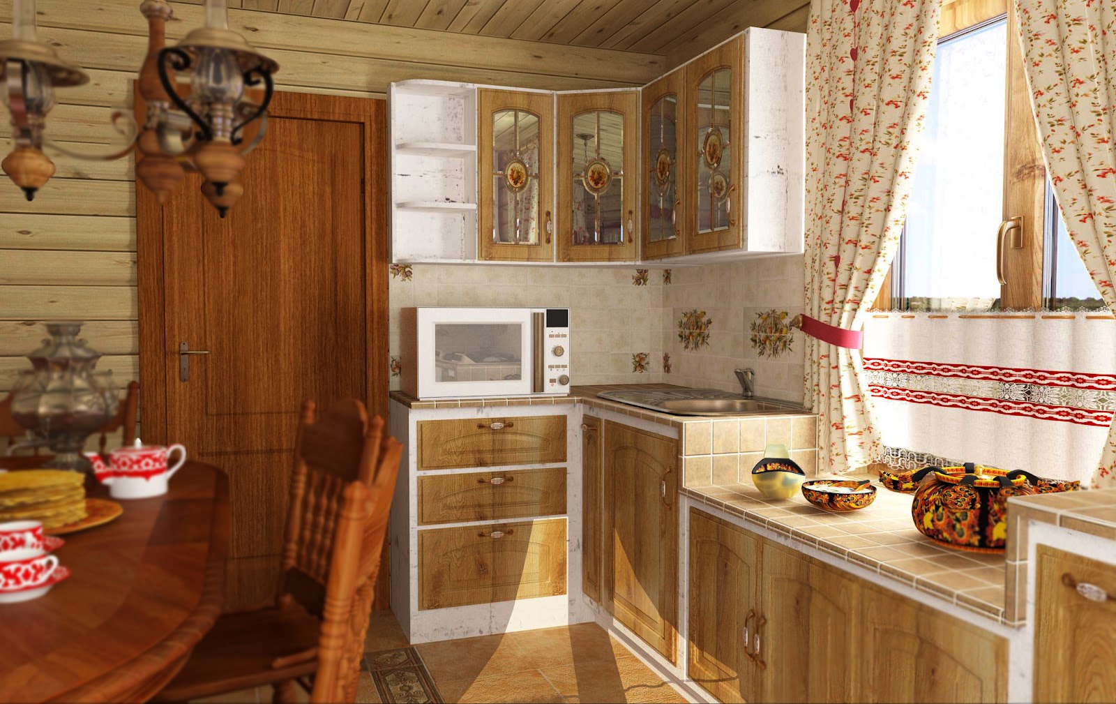 Дизайн кухни в деревенском стиле для загородного дома своими руками фото