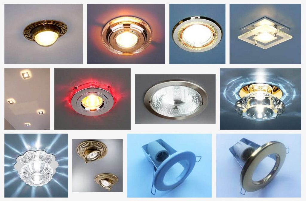 Разные виды точечных светильников