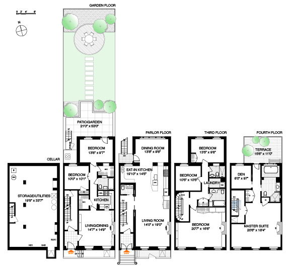 Дизайн дома Итана Хоука в Нью Йорке [6,5$ млн]: 6 спален и 4 ванных