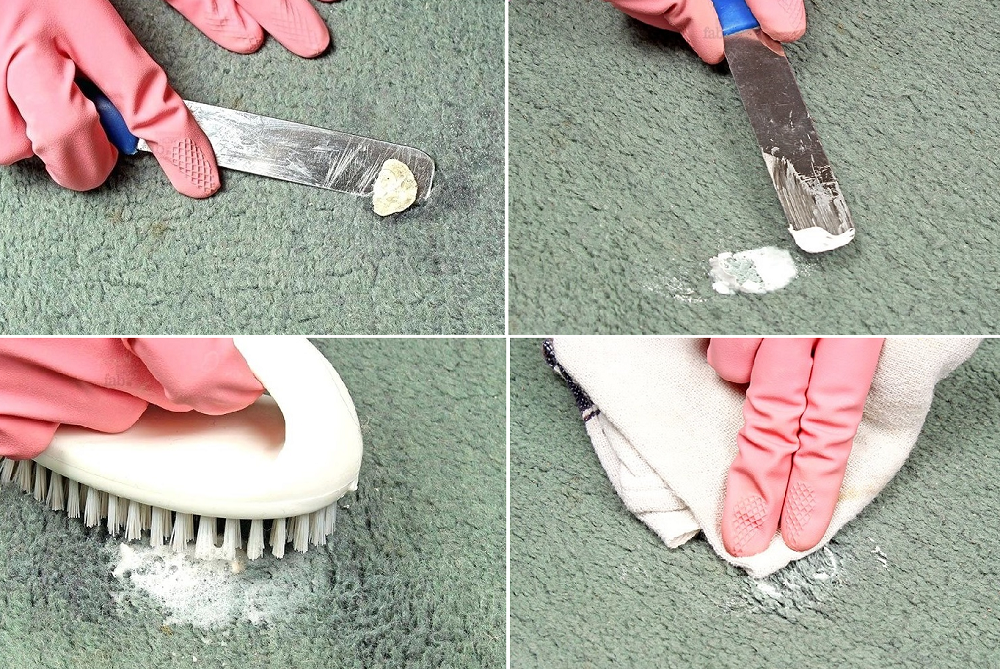 Как очистить ковер от жвачки, пластилина или воска