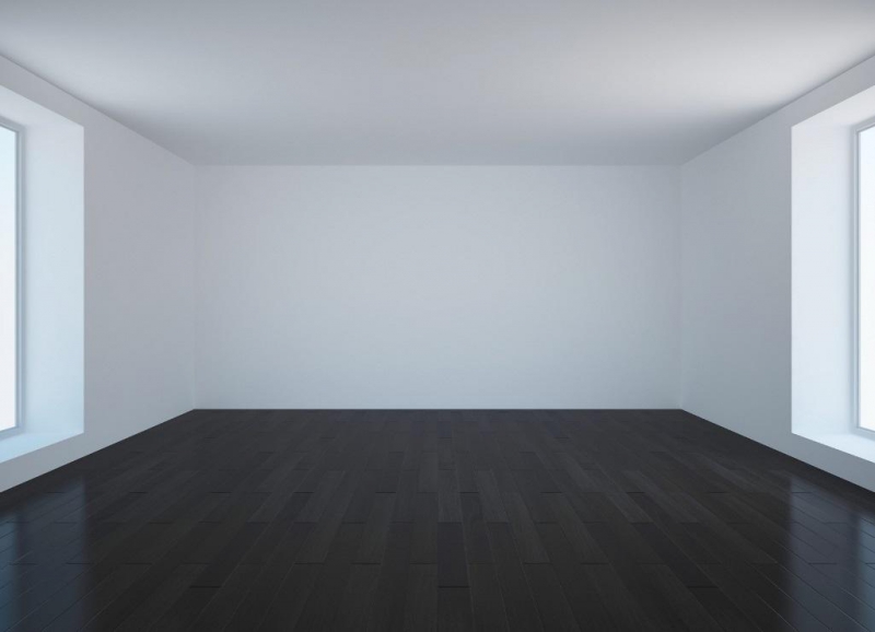 Черный паркет: темный пол в интерьере, фото светлых стен, на кухне ламинат и дизайн спальни, коричневая и белая мебель