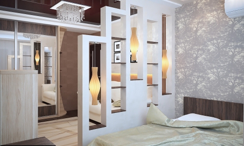Варианты дизайна спальни гостиной с перегородкой