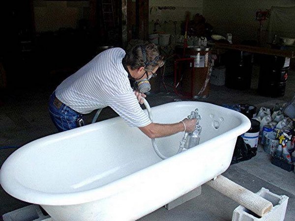Восстановление эмали чугунной ванны своими руками