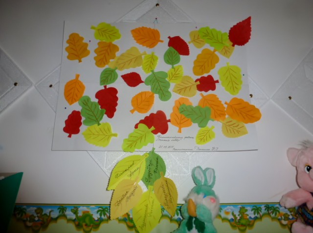 Аппликация "Осенний ковер" из листьев и из цветной бумаги с фото и видео