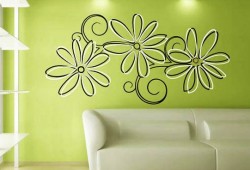 Цветы на стене: рисунок цветка своими руками