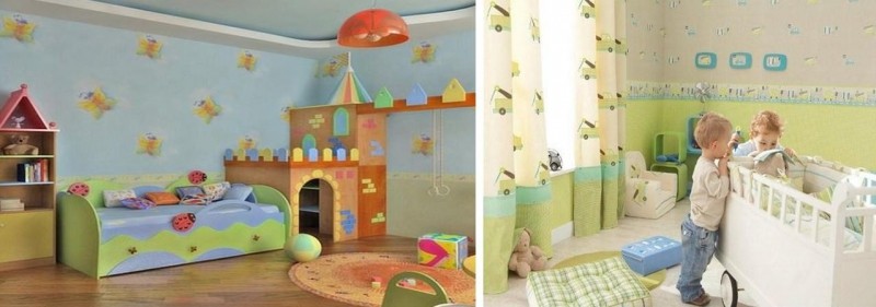 Обои для детской комнаты комбинированные: как скомбинировать в комнате, фото, для мальчиков, для девочки, видео