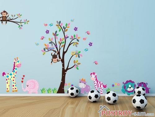 Дерево на стене: необычный декор стен