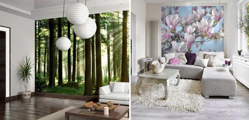 Комбинирование обоев в гостиной фото идеи: сочетание двух цветов для дизайна, комбинация, как правильно скомбинировать, поклеить, видео