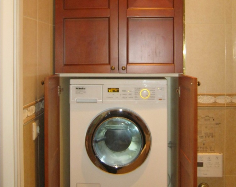 Шкаф для стиральной машины в ванной