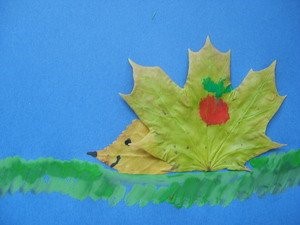 Аппликация и поделки из сухих листьев для детей на тему "Осень" с фото