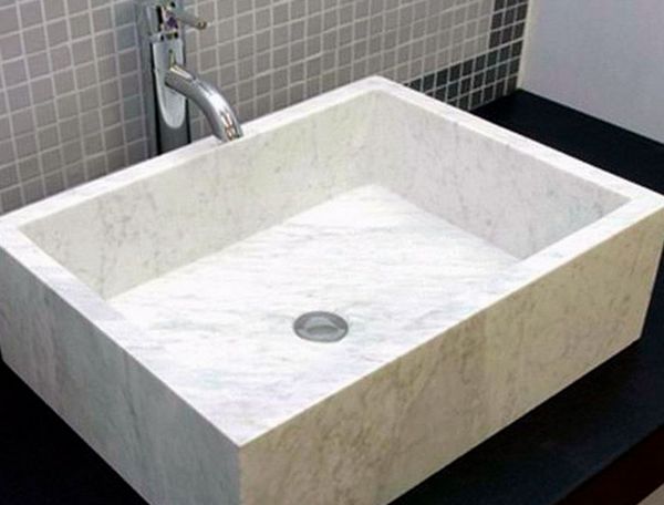 Каменная раковина для ванной 