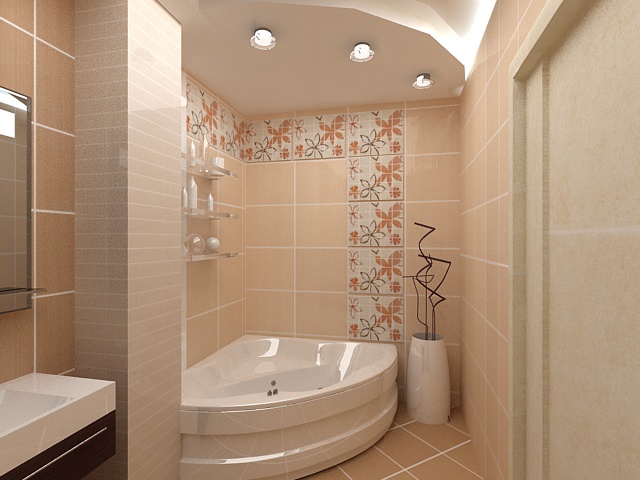Интерьер ванной комнаты совмещённой с прихожей
