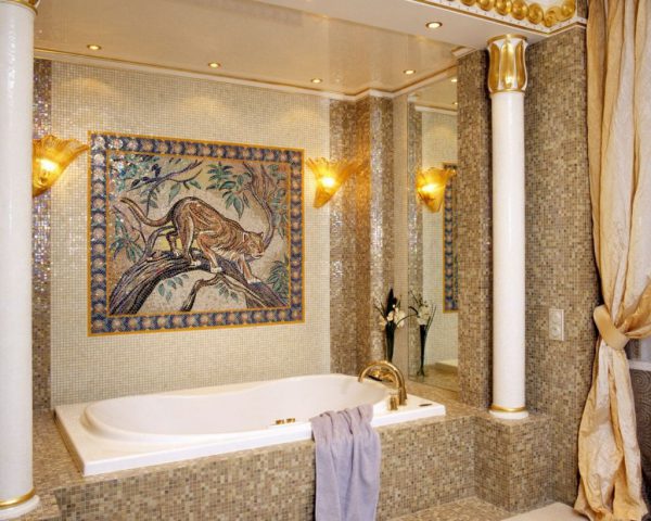 Дизайн ванной с мозаикой – обсуждаем плюсы и минусы