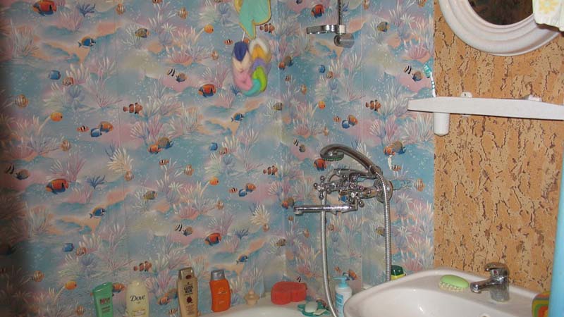 Клеенка для стен в ванной: фото примеры