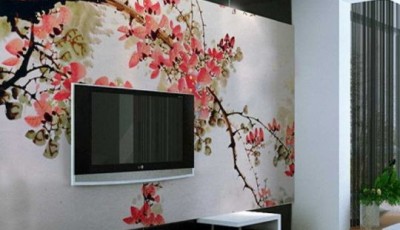 Обои в японском стиле на стенах комнаты