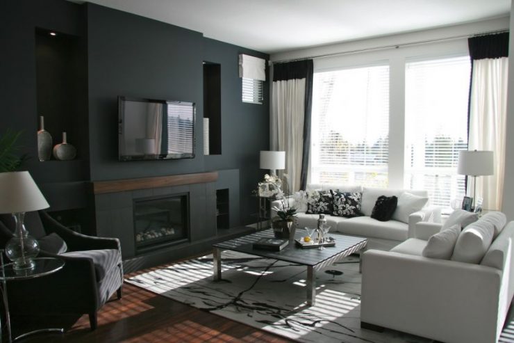 Черная гостиная - 115 фото лучших идей в интерьере монохромной гостиной
