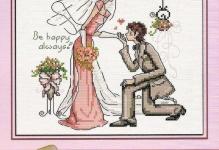 Схемы свадебных метрик для вышивки крестом: свадьба и тематика, наборы скачать бесплатно, день с открытками