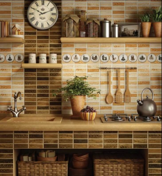 Плитка в кухню на стену: достоинства и разновидности отделки