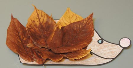 Аппликация "Ежик" из листьев клена для 1 класса с фото и видео