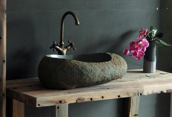 Каменная раковина для ванной 
