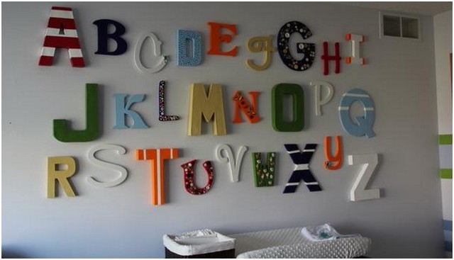 Объемные декоративные буквы и надписи в интерьере (35 фото)