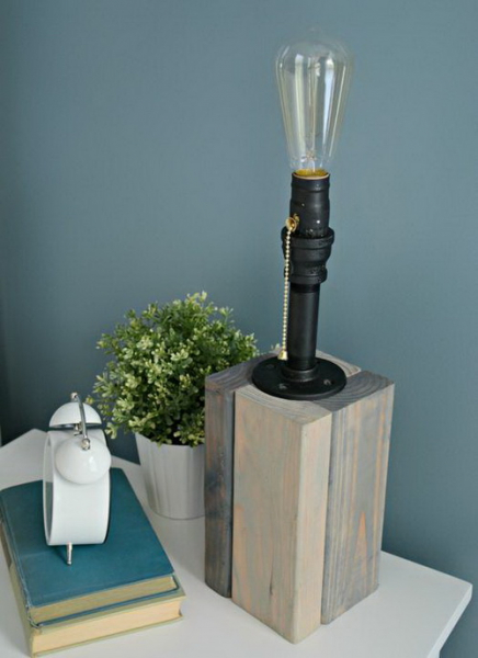 Как сделать настольную лампу с деревянным основанием (мастер-класс, фото)