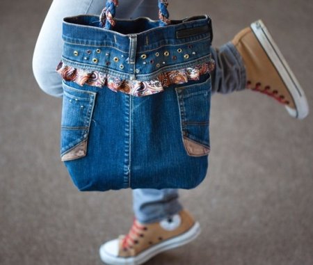 Как сшить сумку из старых джинсов: выкройка и мастер класс по шитью