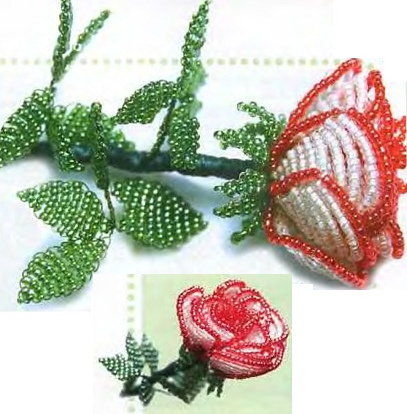 Схема розы из бисера: плетение маленького бутона своими руками с мк и видео
