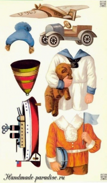 Винтажные бумажные куклы с одеждой