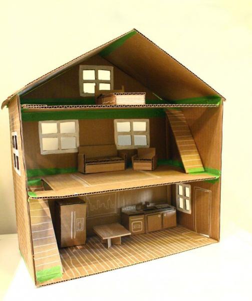 Кукольный домик своими руками из картона для Монстер Хай с фото