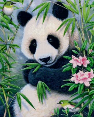 Схема вышивки крестом: "панда" скачать бесплатно