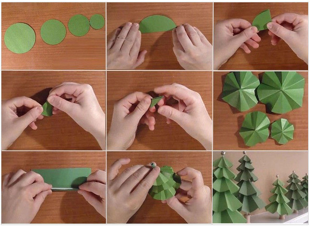 Объемная елка из бумаги своими руками: схемы с фото и видео