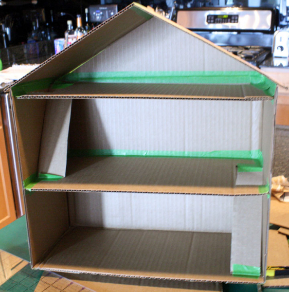 Кукольный домик своими руками из картона для Монстер Хай с фото