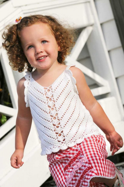 Вязание крючком для девочек: идеи для летнего гардероба малышек до 2 лет и 6-7 лет со схемами
