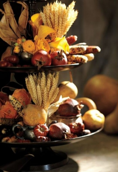 Осенняя сервировка стола дарами природы (76 фото)
