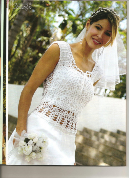 Свадебное платье крючком: схема с описанием и фото
