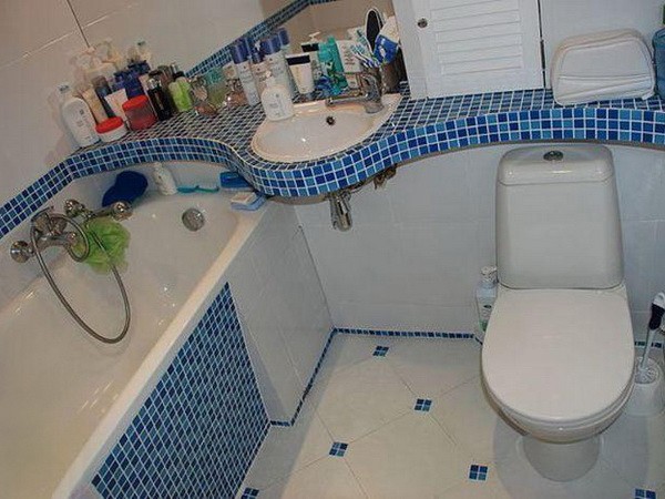 Интерьер маленькой ванной комнаты (30 фото)
