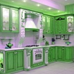 бело-зеленая кухня