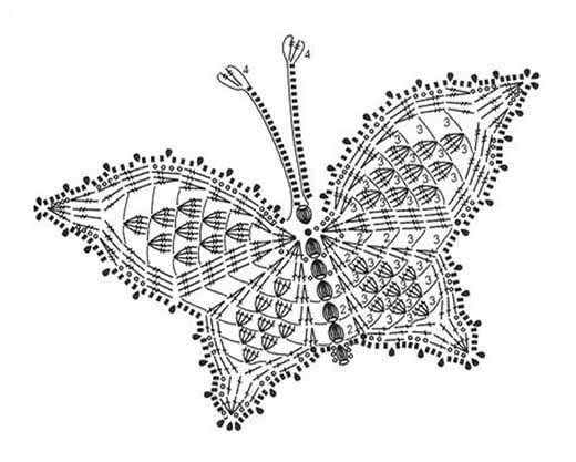 Схемы вязания бабочек крючком