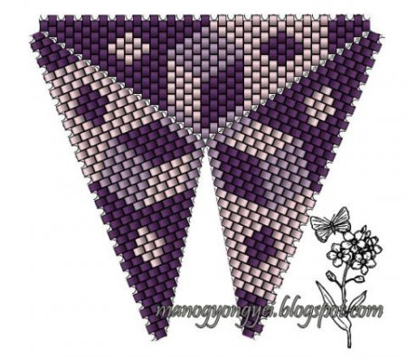Треугольник из бисера: схемы плетения красивых кулонов